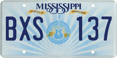 MS license plate BXS137
