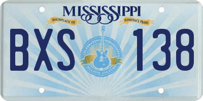 MS license plate BXS138