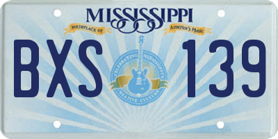 MS license plate BXS139