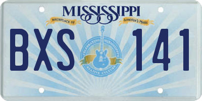 MS license plate BXS141