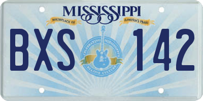 MS license plate BXS142