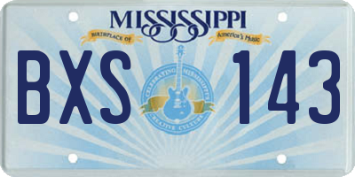 MS license plate BXS143