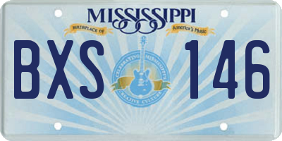 MS license plate BXS146
