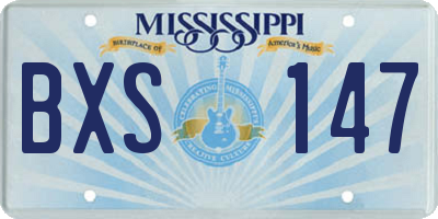 MS license plate BXS147