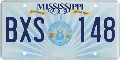 MS license plate BXS148