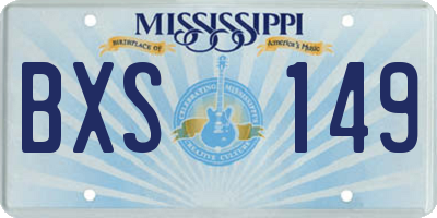 MS license plate BXS149