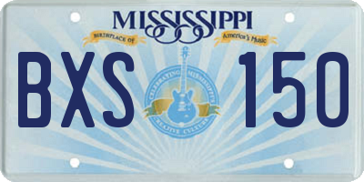 MS license plate BXS150