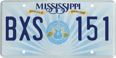 MS license plate BXS151