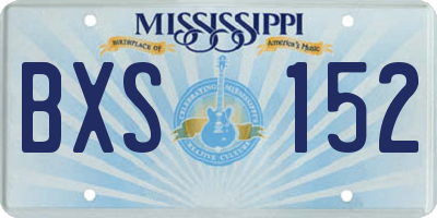 MS license plate BXS152