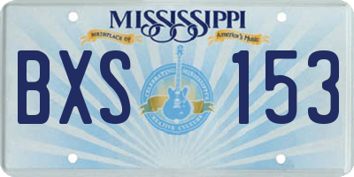 MS license plate BXS153