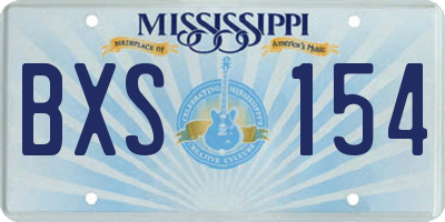 MS license plate BXS154