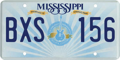 MS license plate BXS156