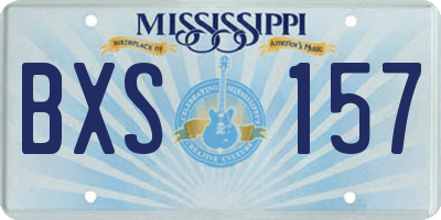MS license plate BXS157