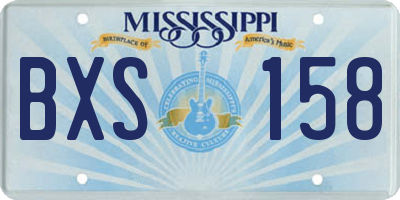 MS license plate BXS158