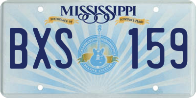 MS license plate BXS159