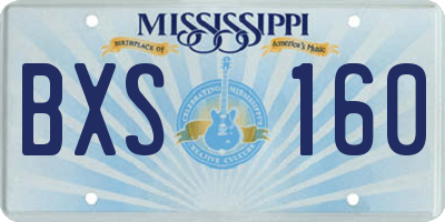 MS license plate BXS160