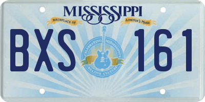 MS license plate BXS161