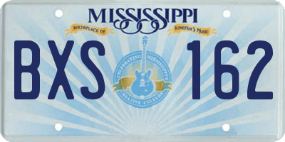 MS license plate BXS162