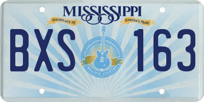 MS license plate BXS163