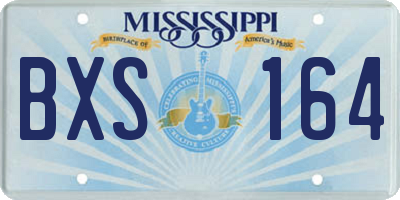MS license plate BXS164