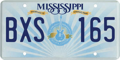 MS license plate BXS165
