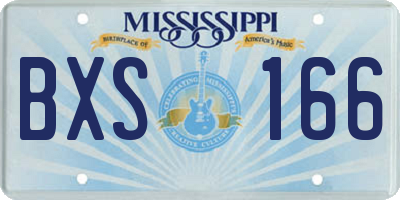 MS license plate BXS166