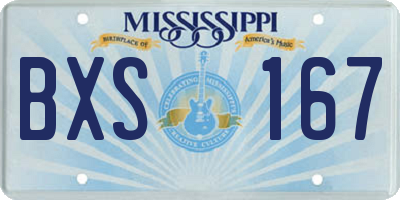 MS license plate BXS167