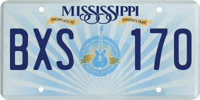 MS license plate BXS170