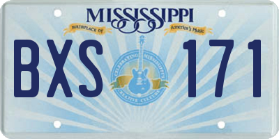 MS license plate BXS171