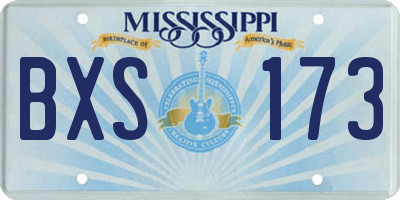 MS license plate BXS173