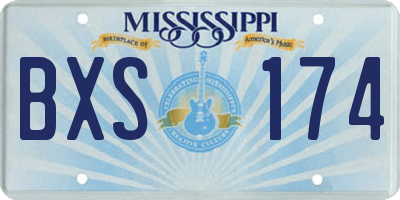 MS license plate BXS174
