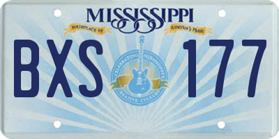 MS license plate BXS177