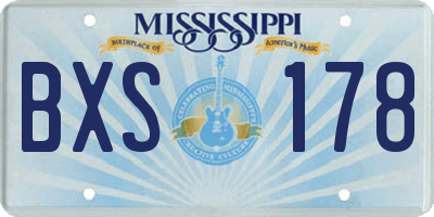 MS license plate BXS178