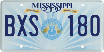 MS license plate BXS180