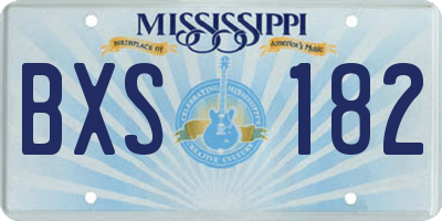 MS license plate BXS182