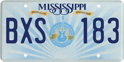 MS license plate BXS183