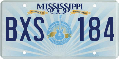 MS license plate BXS184