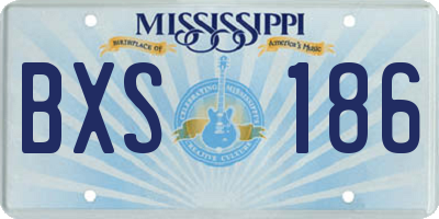 MS license plate BXS186