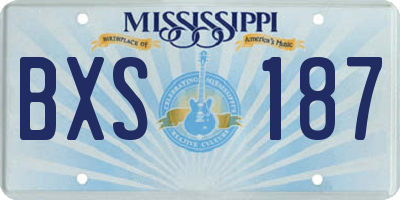 MS license plate BXS187