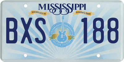 MS license plate BXS188