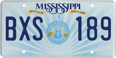 MS license plate BXS189