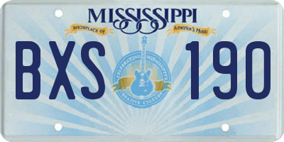 MS license plate BXS190