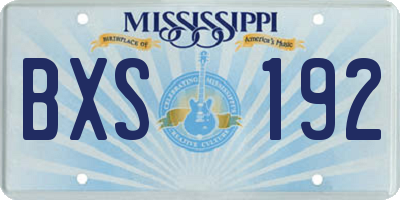 MS license plate BXS192