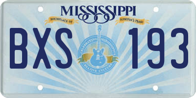 MS license plate BXS193