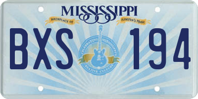 MS license plate BXS194