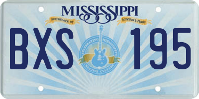 MS license plate BXS195