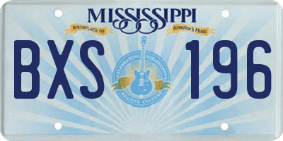 MS license plate BXS196