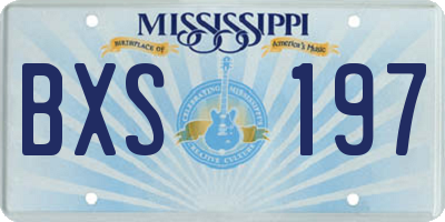 MS license plate BXS197