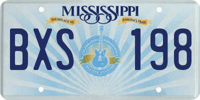 MS license plate BXS198