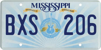 MS license plate BXS206